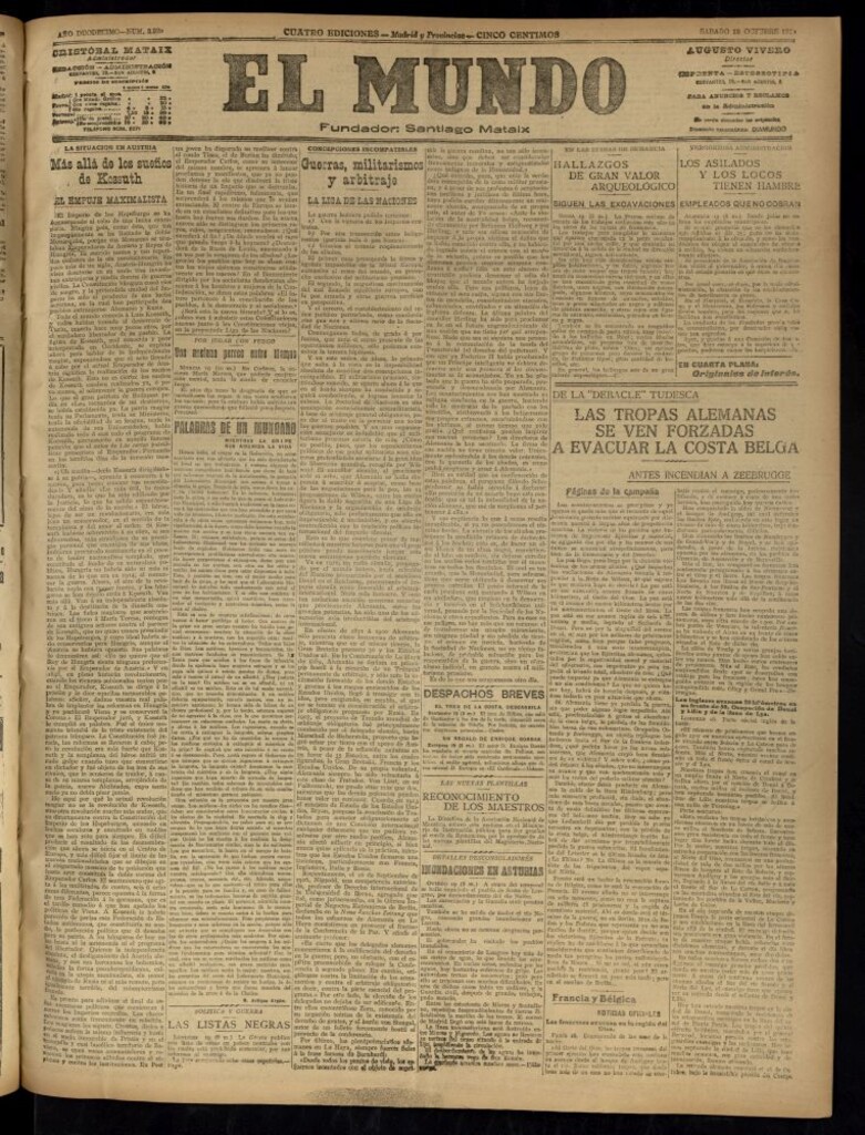 Miniatura de El Mundo del 19 de octubre de 1918