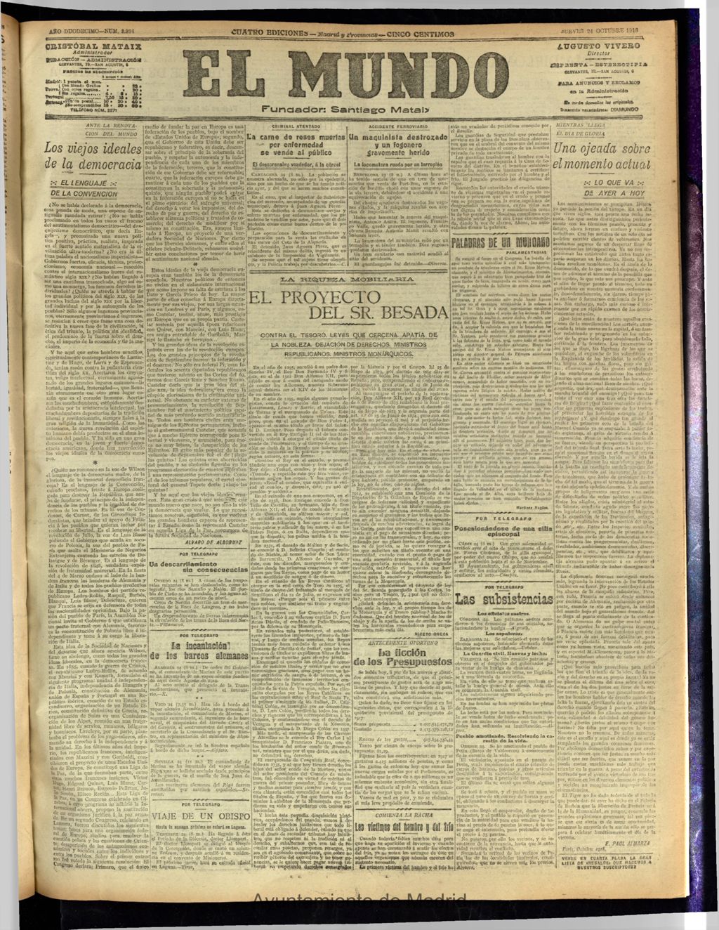 Miniatura de El Mundo del 24 de octubre de 1918