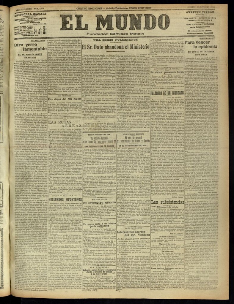 Miniatura de El Mundo del 29 de octubre de 1918