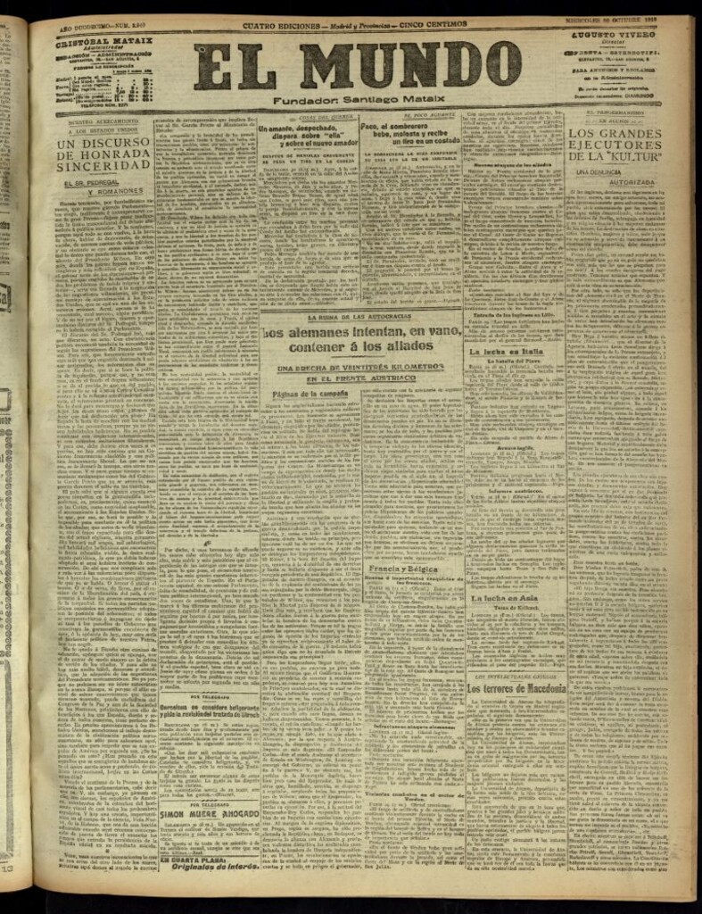 Miniatura de El Mundo del 30 de octubre de 1918