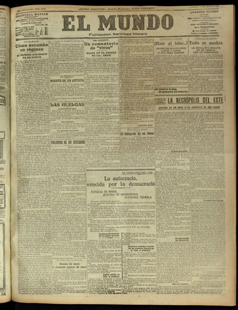 Miniatura de El Mundo del 1 de noviembre de 1918
