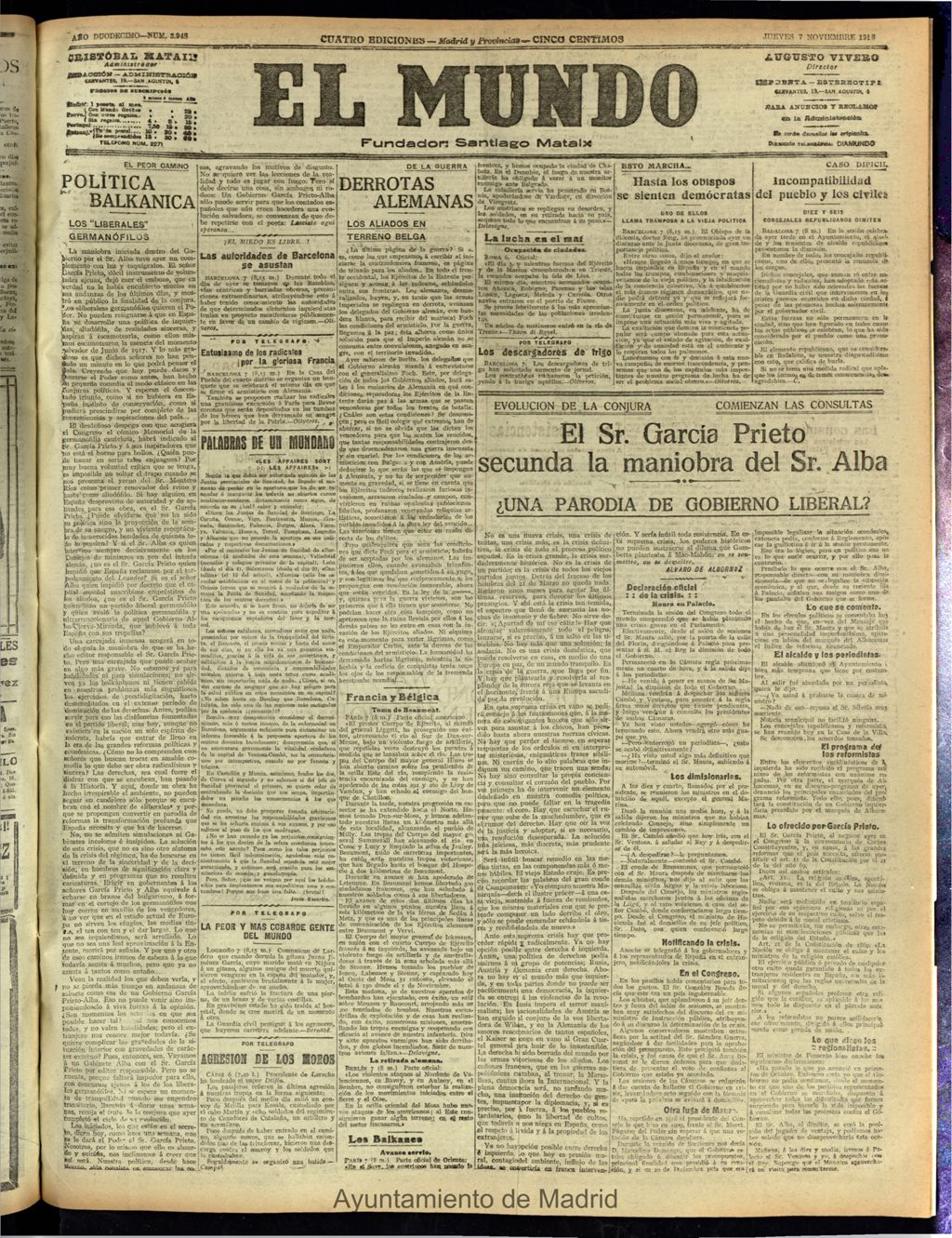 Miniatura de El Mundo del 7 de noviembre de 1918