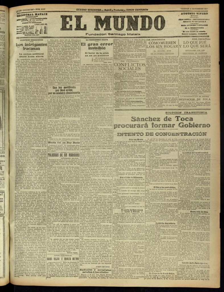 Miniatura de El Mundo del 8 de noviembre de 1918