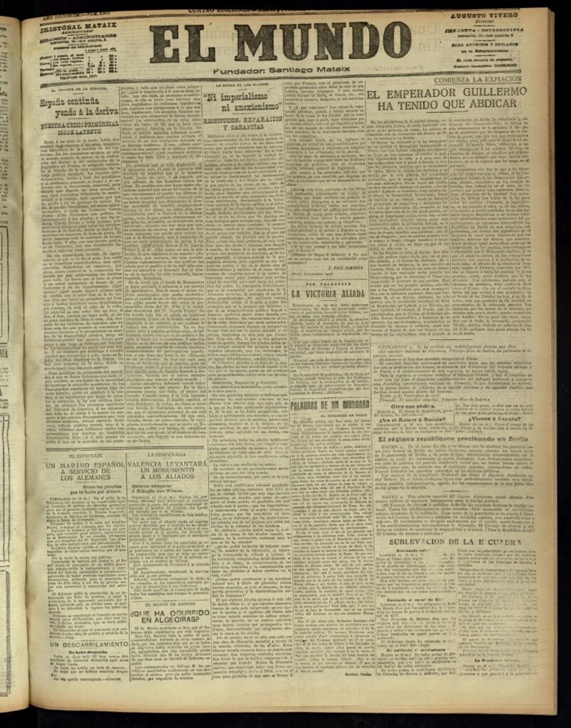 Miniatura de El Mundo del 10 de noviembre de 1918