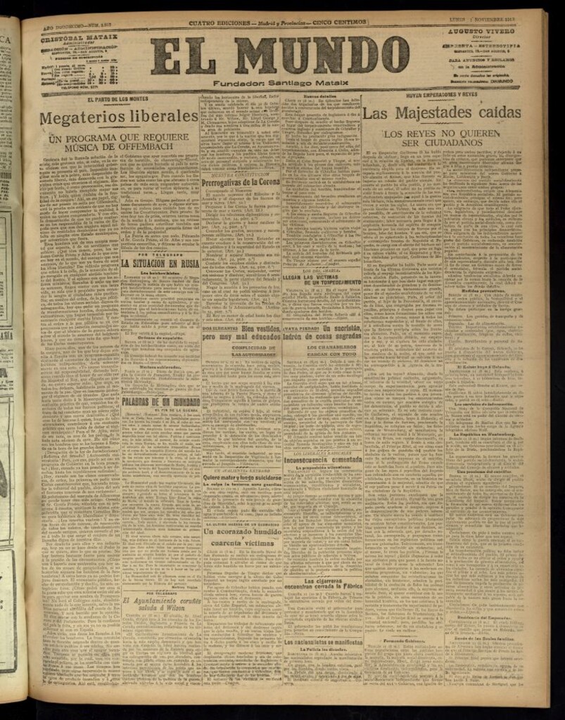 Miniatura de El Mundo del 11 de noviembre de 1918