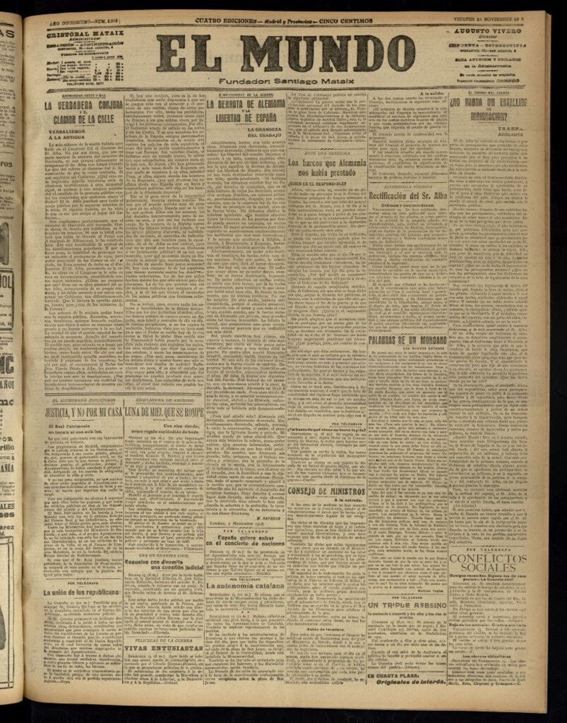 Miniatura de El Mundo del 15 de noviembre de 1918