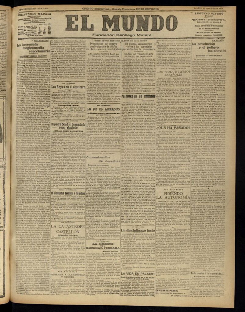 Miniatura de El Mundo del 21 de noviembre de 1918