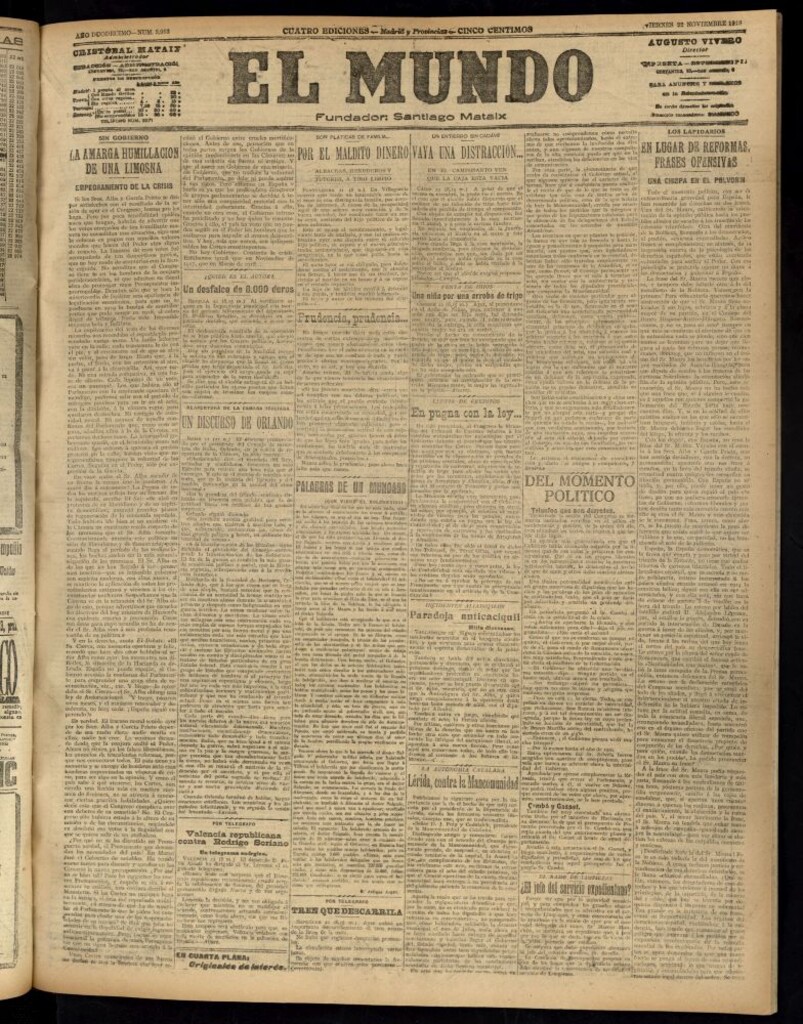 Miniatura de El Mundo del 22 de noviembre de 1918