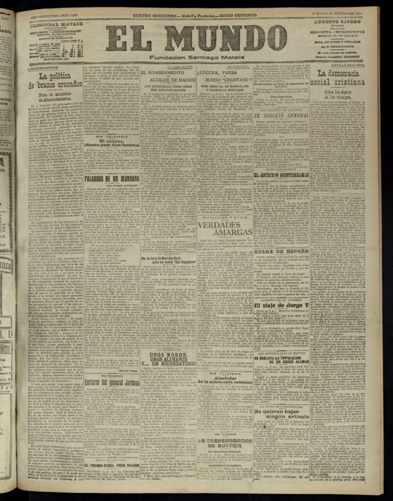 Miniatura de El Mundo del 24 de noviembre de 1918
