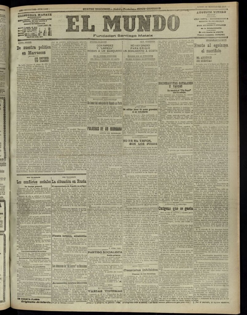 Miniatura de El Mundo del 25 de noviembre de 1918