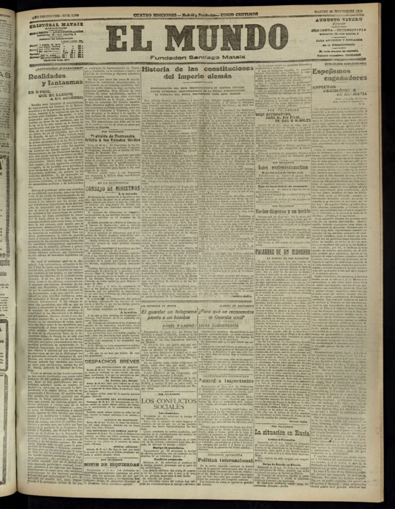 Miniatura de El Mundo del 26 de noviembre de 1918