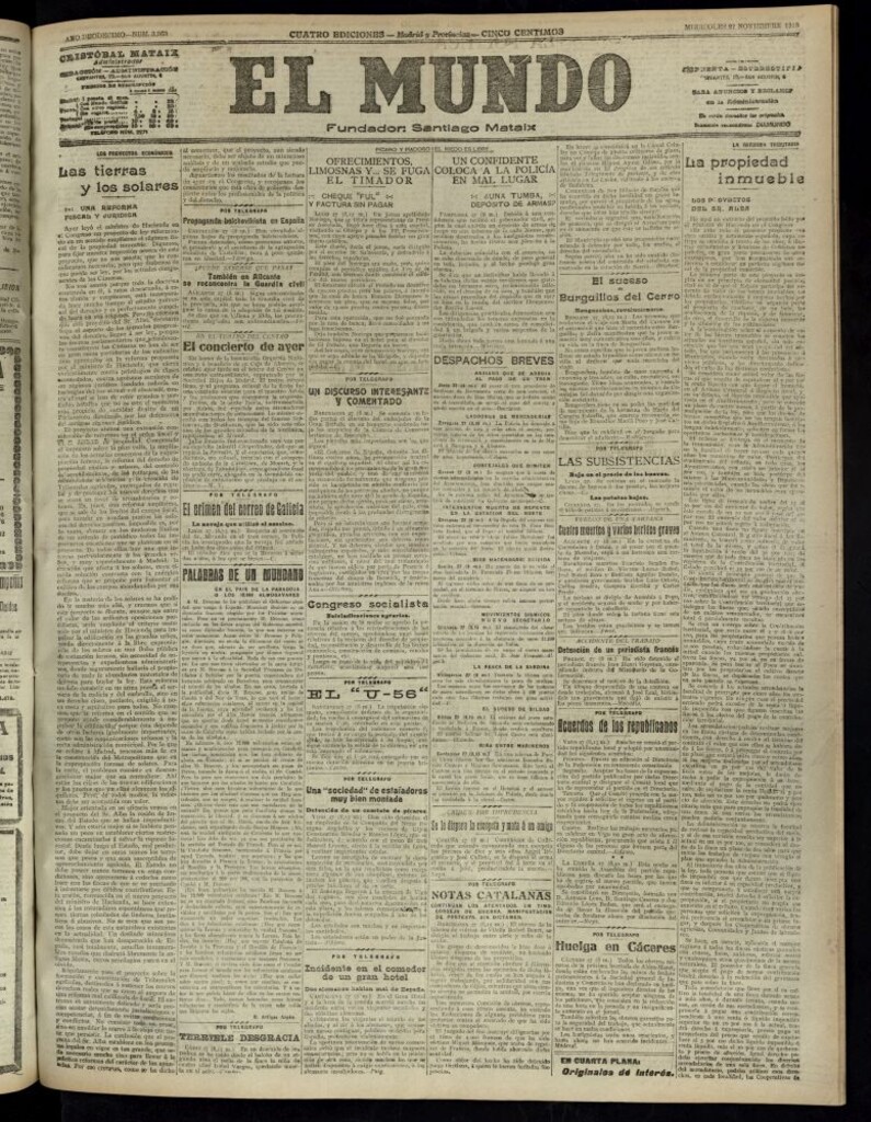 Miniatura de El Mundo del 27 de noviembre de 1918