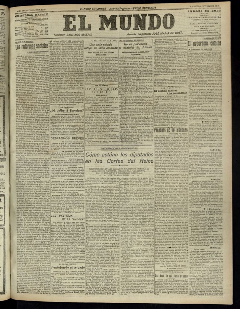 Miniatura de El Mundo del 29 de noviembre de 1918