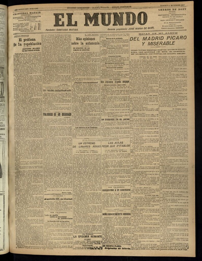 Miniatura de El Mundo del 1 de diciembre de 1918