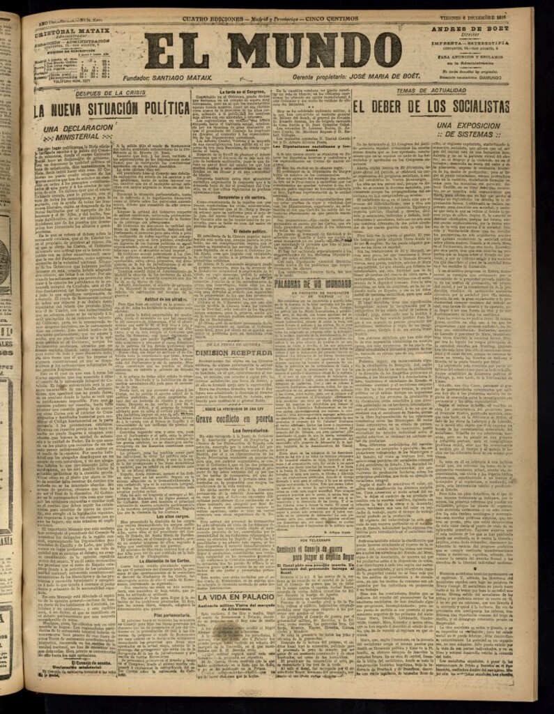 Miniatura de El Mundo del 6 de diciembre de 1918
