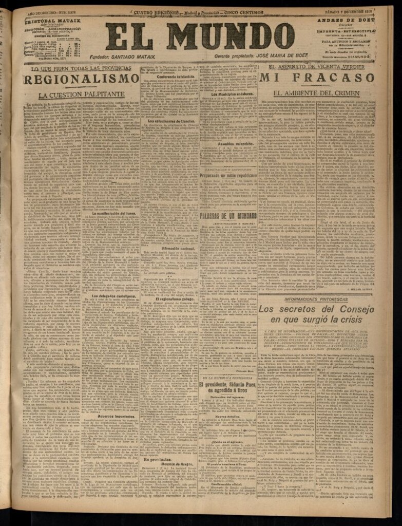 Miniatura de El Mundo del 7 de diciembre de 1918