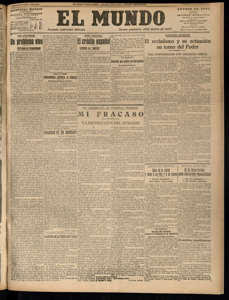 Miniatura de El Mundo del 8 de diciembre de 1918
