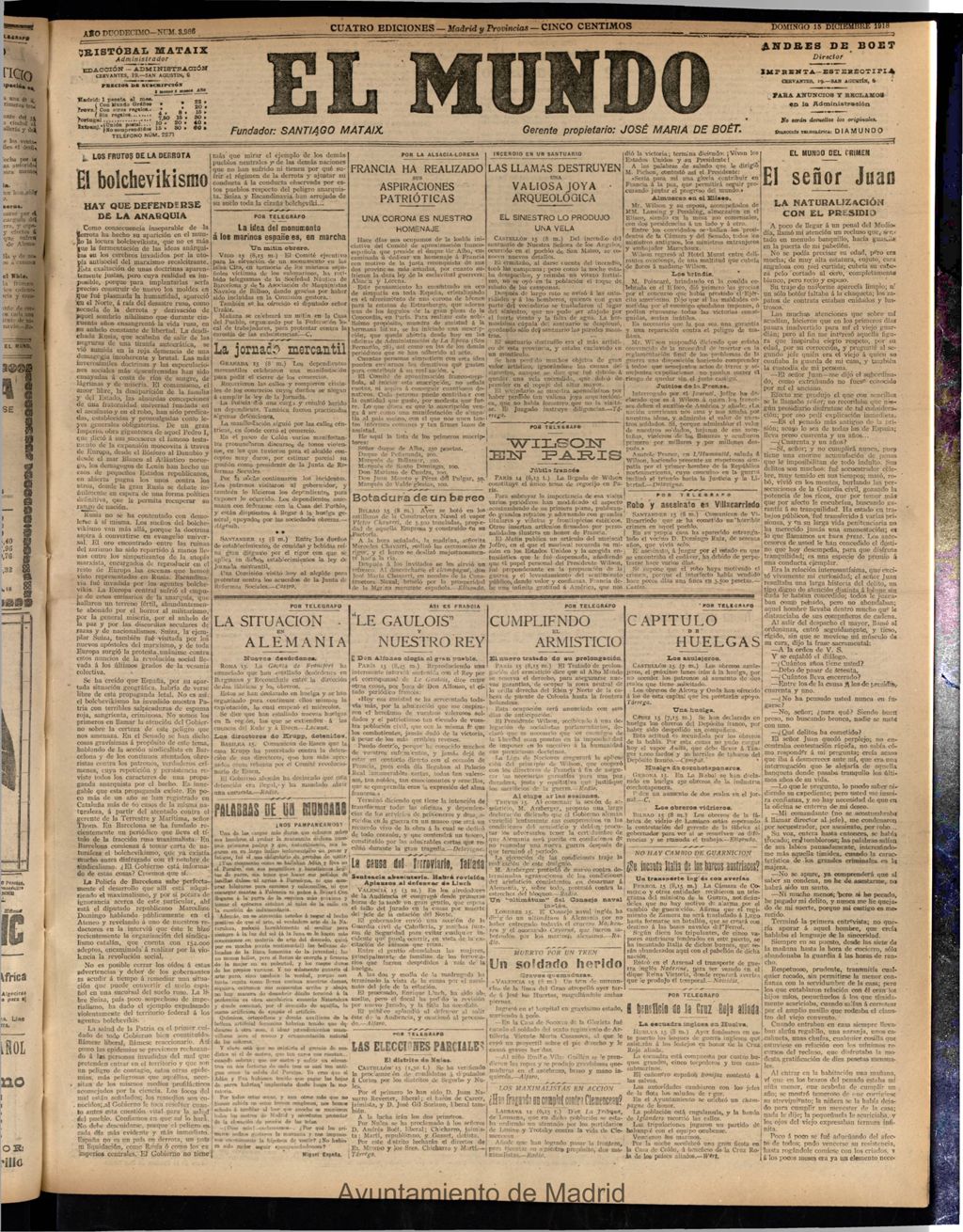 Miniatura de El Mundo del 15 de diciembre de 1918