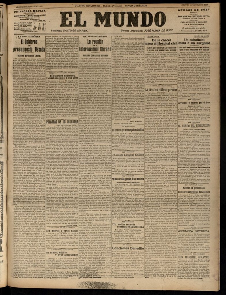 Miniatura de El Mundo del 26 de diciembre de 1918