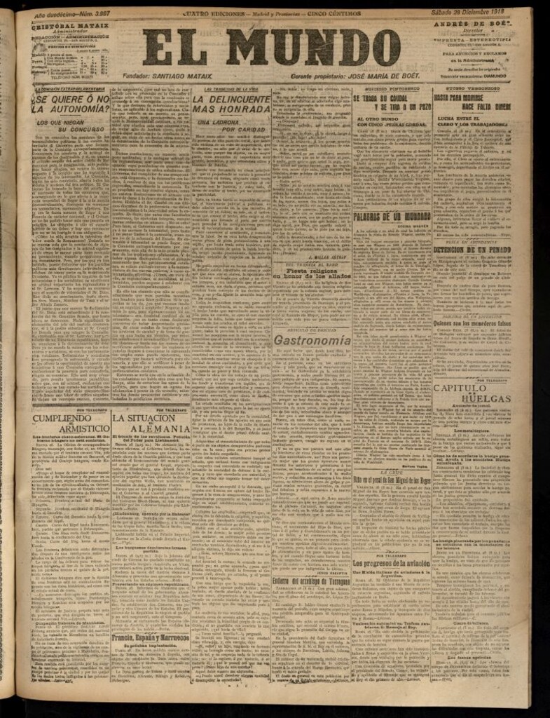 Miniatura de El Mundo del 28 de diciembre de 1918