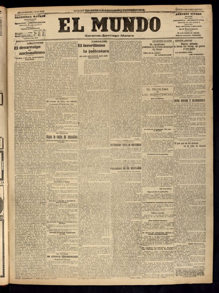 Miniatura de El Mundo del 3 de enero de 1918 (edición de provincias)