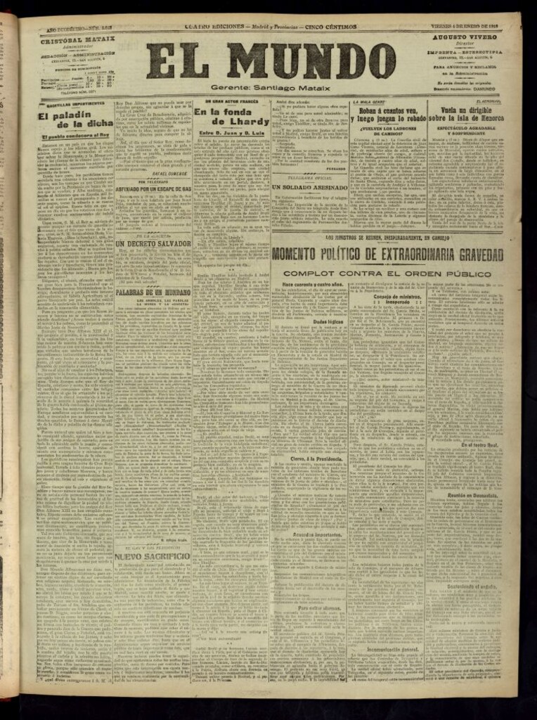Miniatura de El Mundo del 4 de enero de 1918 (edición de provincias)