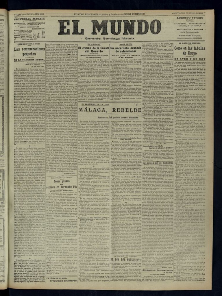 Miniatura de El Mundo del 16 de enero de 1918 (edición de provincias)