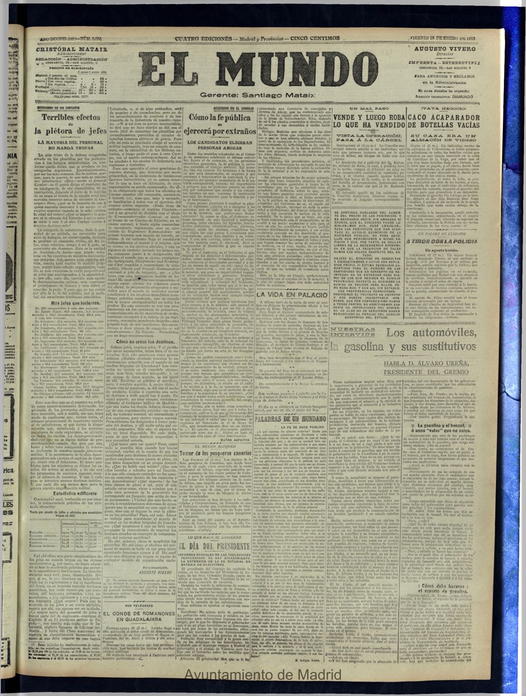 Miniatura de El Mundo del 18 de enero de 1918 (edición de provincias)