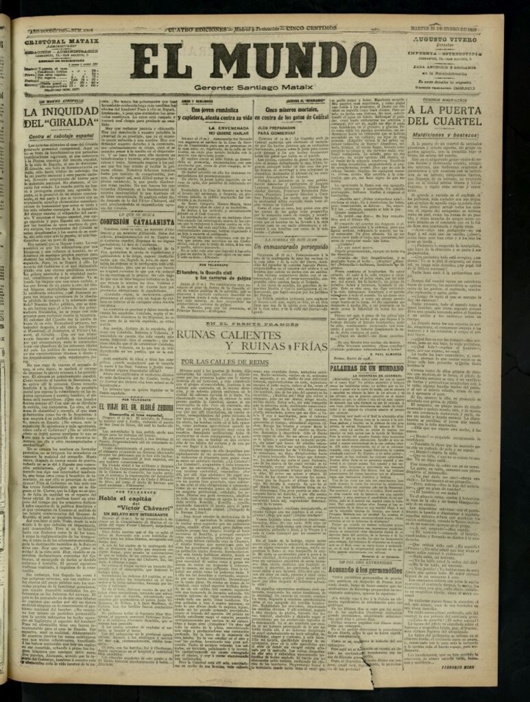 Miniatura de El Mundo del 28 de enero de 1918 (edición de provincias)