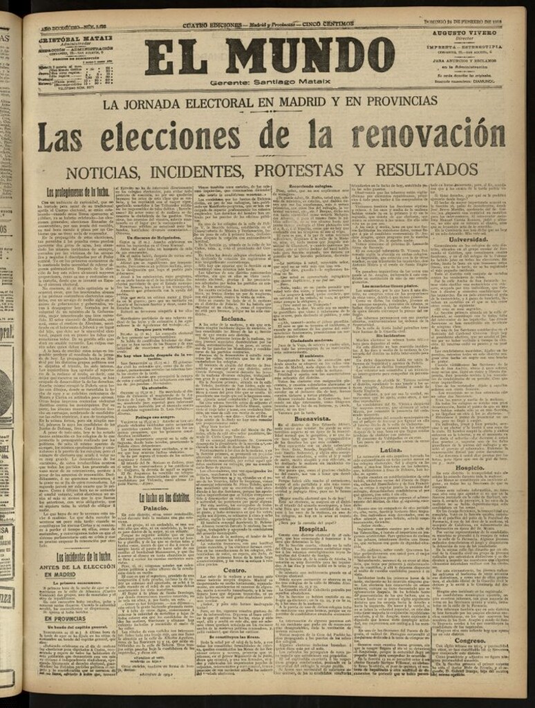 Miniatura de El Mundo del 24 de febrero de 1918 (edición de provincias)
