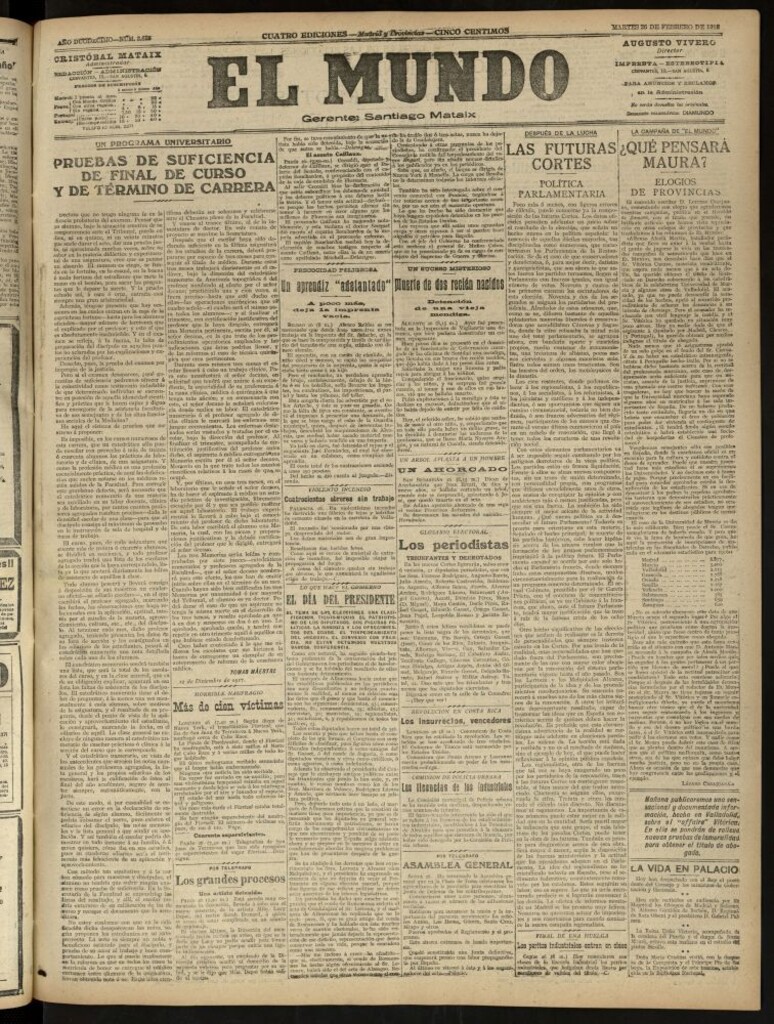 Miniatura de El Mundo del 26 de febrero de 1918 (edición de provincias)