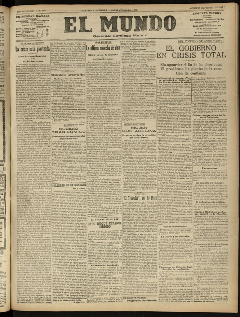 Miniatura de El Mundo del 28 de febrero de 1918 (edición de provincias)