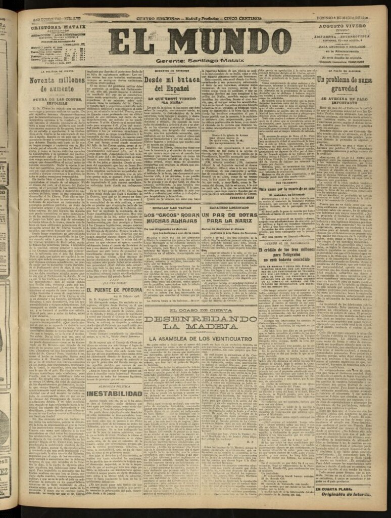 Miniatura de El Mundo del 3 de marzo de 1918 (edición de provincias)
