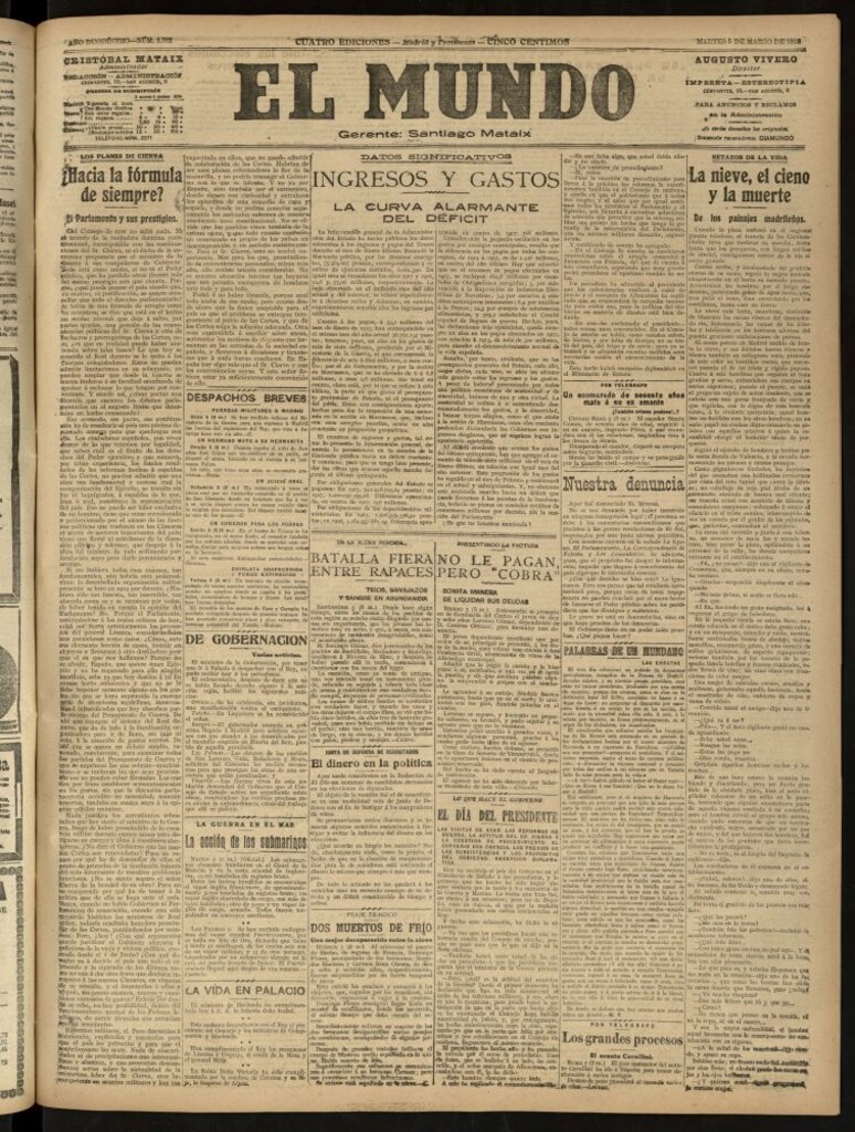 Miniatura de El Mundo del 5 de marzo de 1918 (edición de provincias)