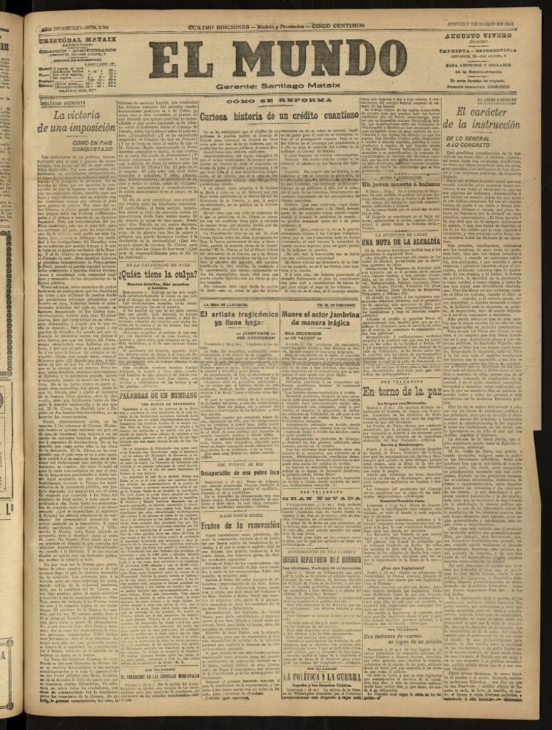Miniatura de El Mundo del 7 de marzo de 1918 (edición de provincias)