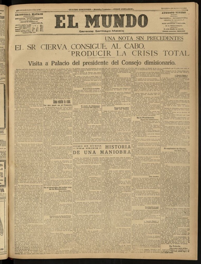 Miniatura de El Mundo del 8 de marzo de 1918 (edición de provincias)