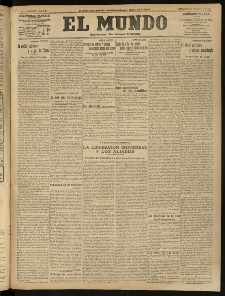 Miniatura de El Mundo del 13 de marzo de 1918 (edición de provincias)