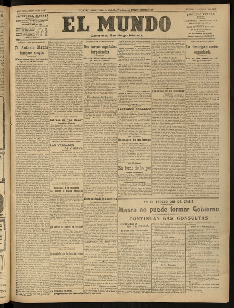Miniatura de El Mundo del 21 de marzo de 1918 (edición de provincias)