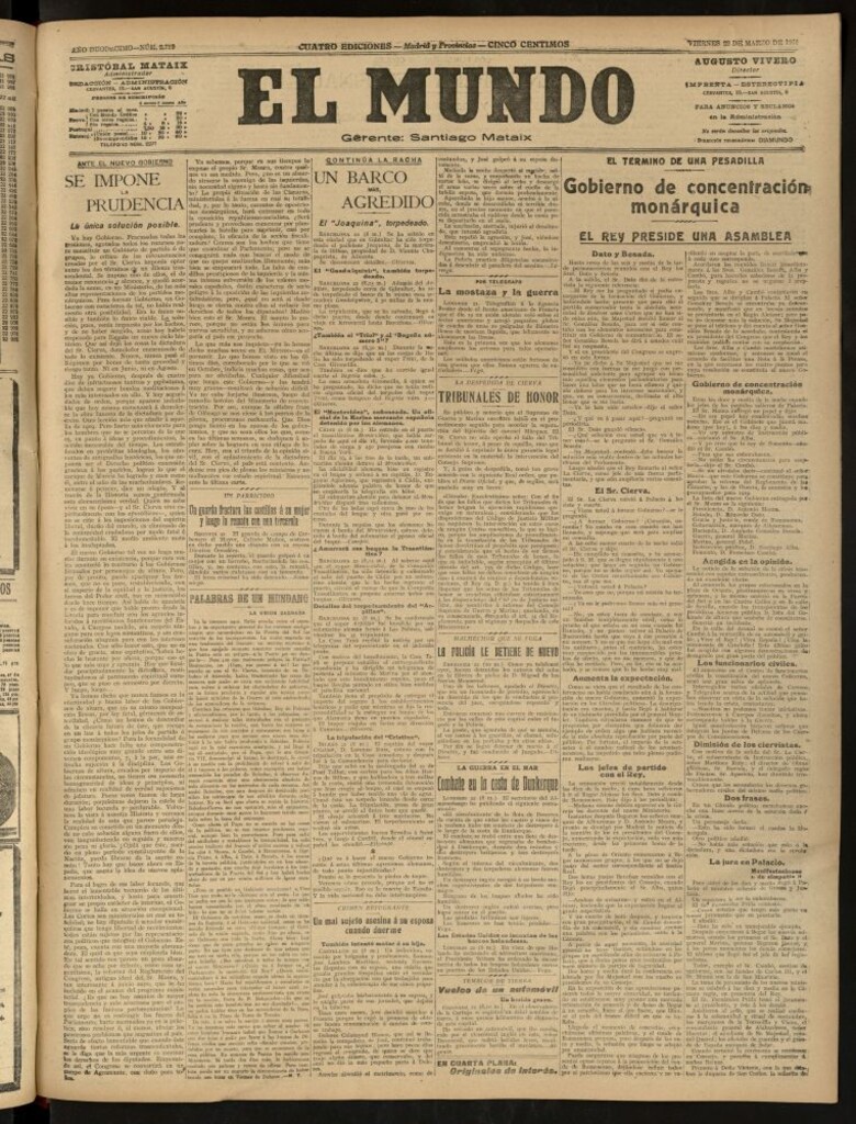 Miniatura de El Mundo del 22 de marzo de 1918 (edición de provincias)