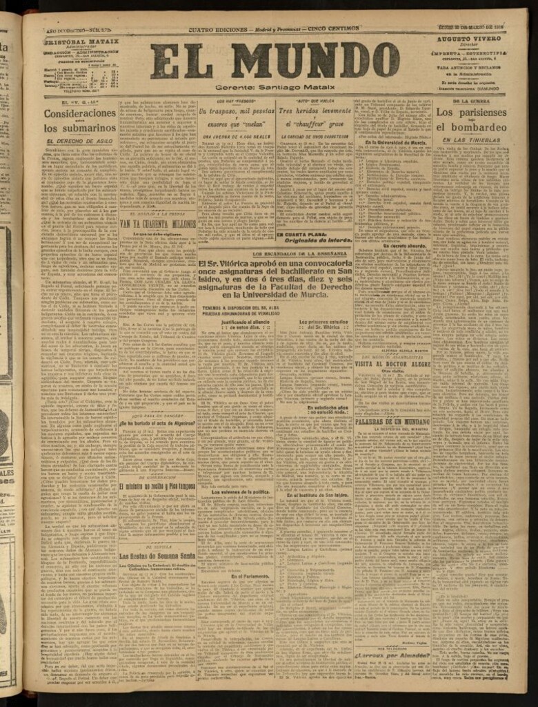 Miniatura de El Mundo del 25 de marzo de 1918 (edición de provincias)