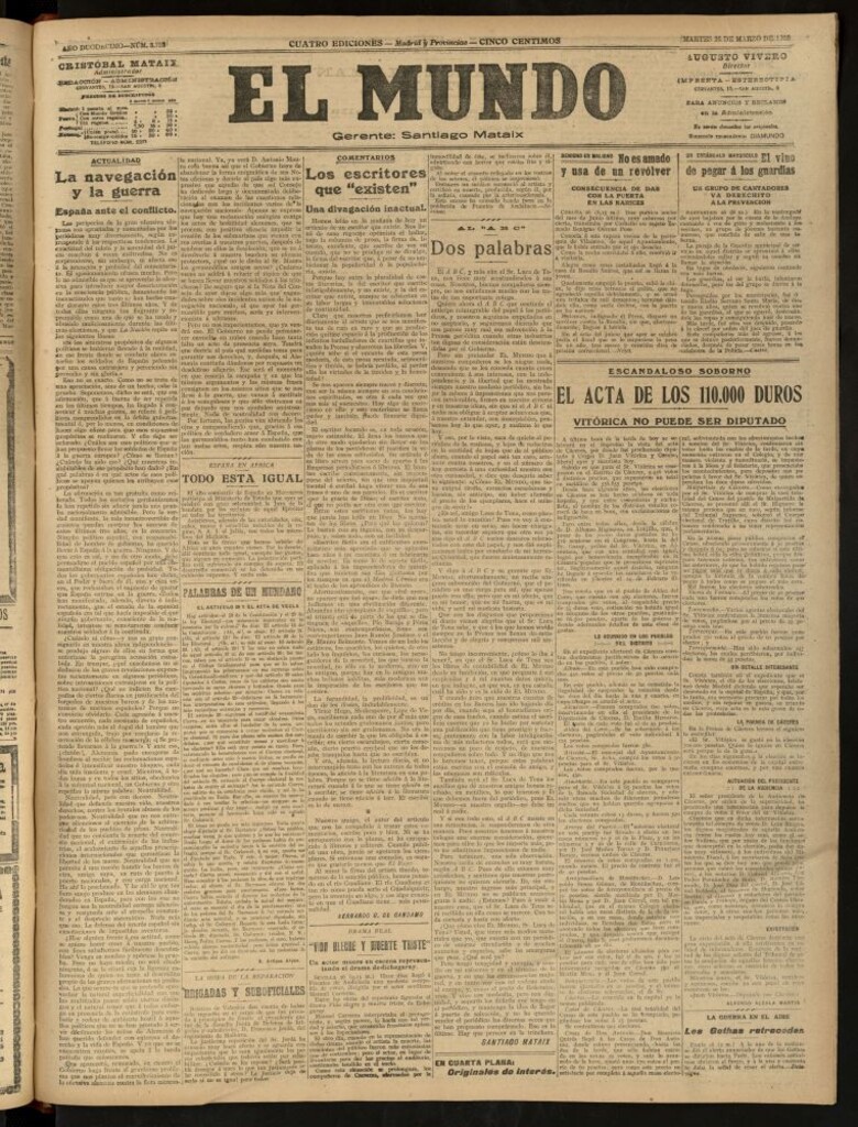 Miniatura de El Mundo del 26 de marzo de 1918 (edición de provincias)