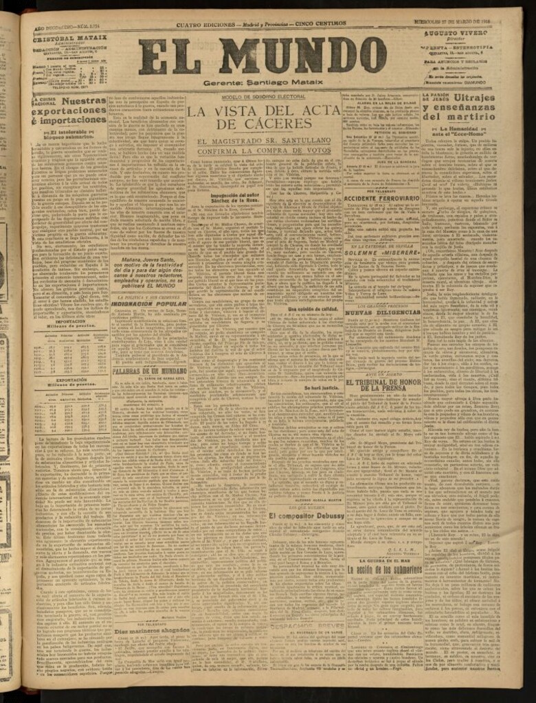 Miniatura de El Mundo del 27 de marzo de 1918 (edición de provincias)