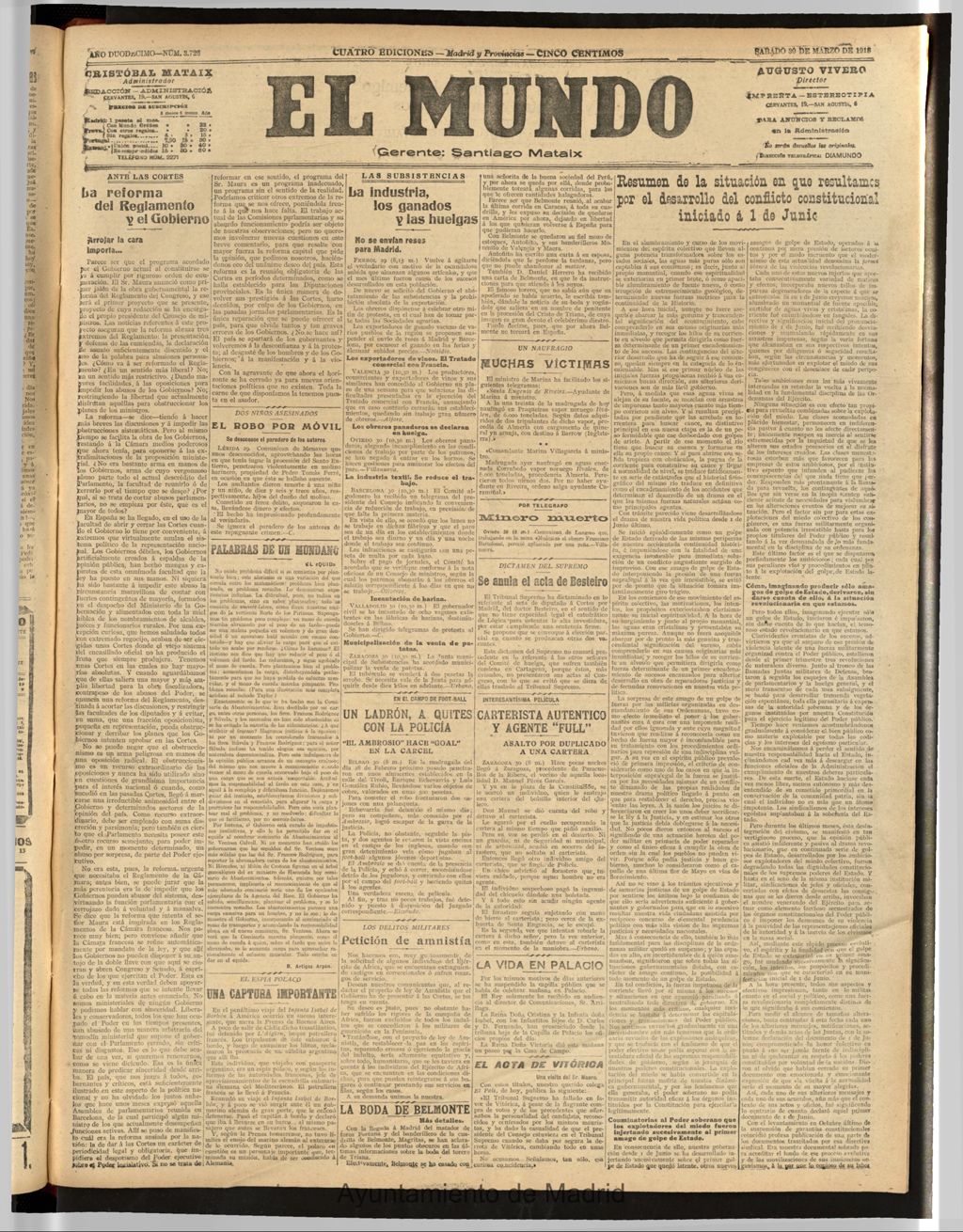 Miniatura de El Mundo del 30 de marzo de 1918 (edición de provincias)