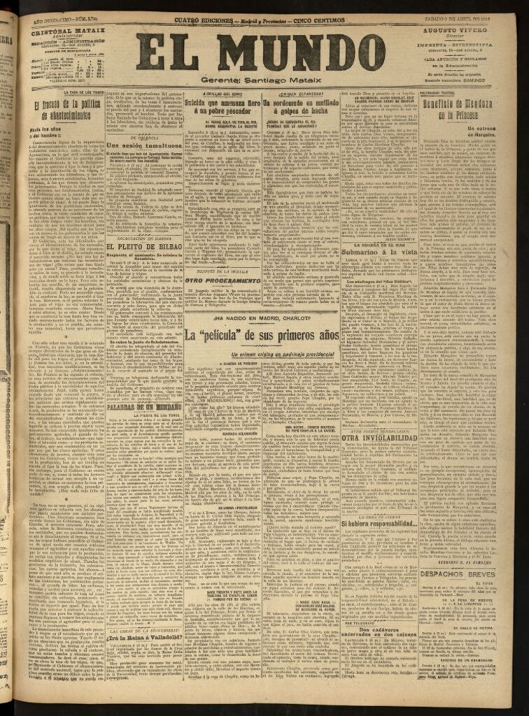 Miniatura de El Mundo del 6 de abril de 1918 (edición de provincias)
