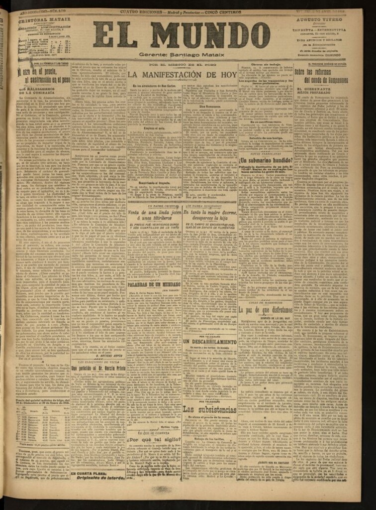 Miniatura de El Mundo del 12 de abril de 1918 (edición de provincias)