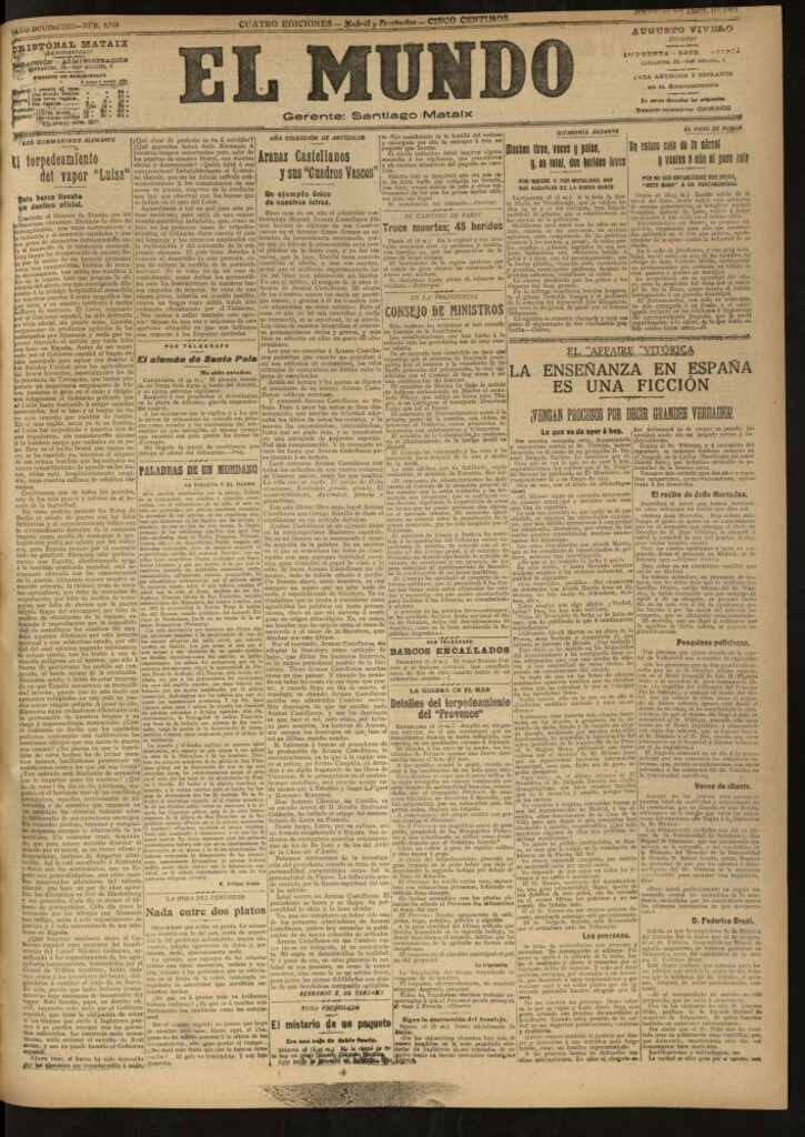 Miniatura de El Mundo del 18 de abril de 1918 (edición de provincias)