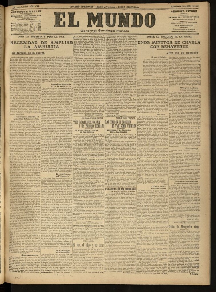 Miniatura de El Mundo del 20 de abril de 1918 (edición de provincias)