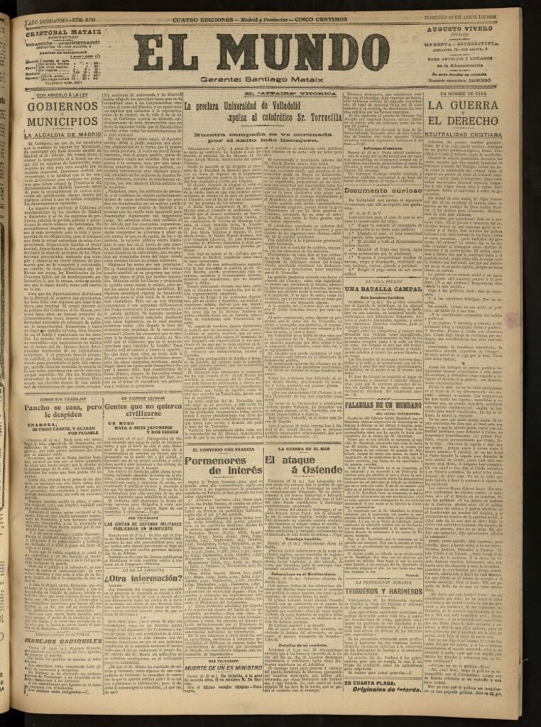 Miniatura de El Mundo del 28 de abril de 1918 (edición de provincias)