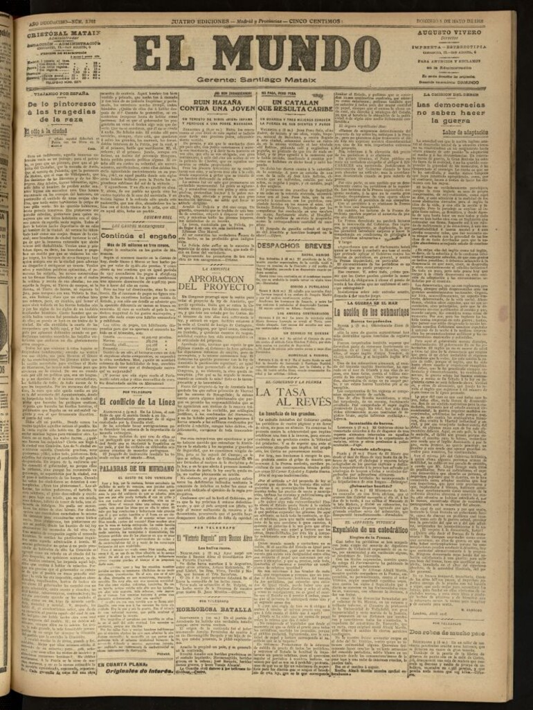 Miniatura de El Mundo del 5 de mayo de 1918 (edición de provincias)