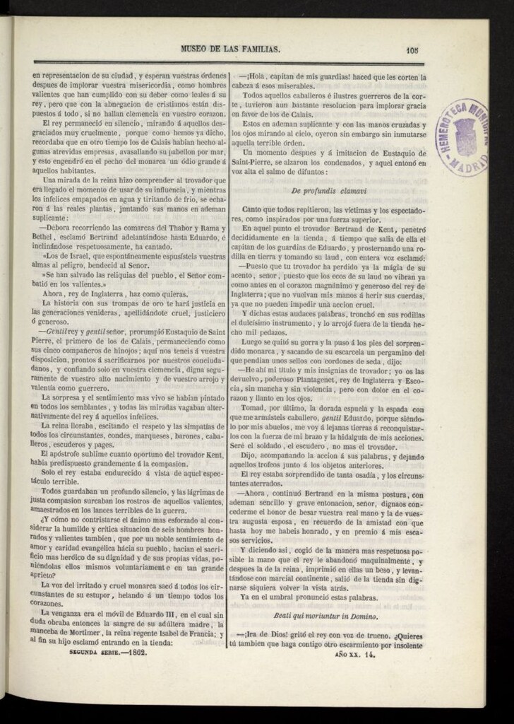 Miniatura de Museo de las familias: periódico mensual segunda serie de 1862, nº 14